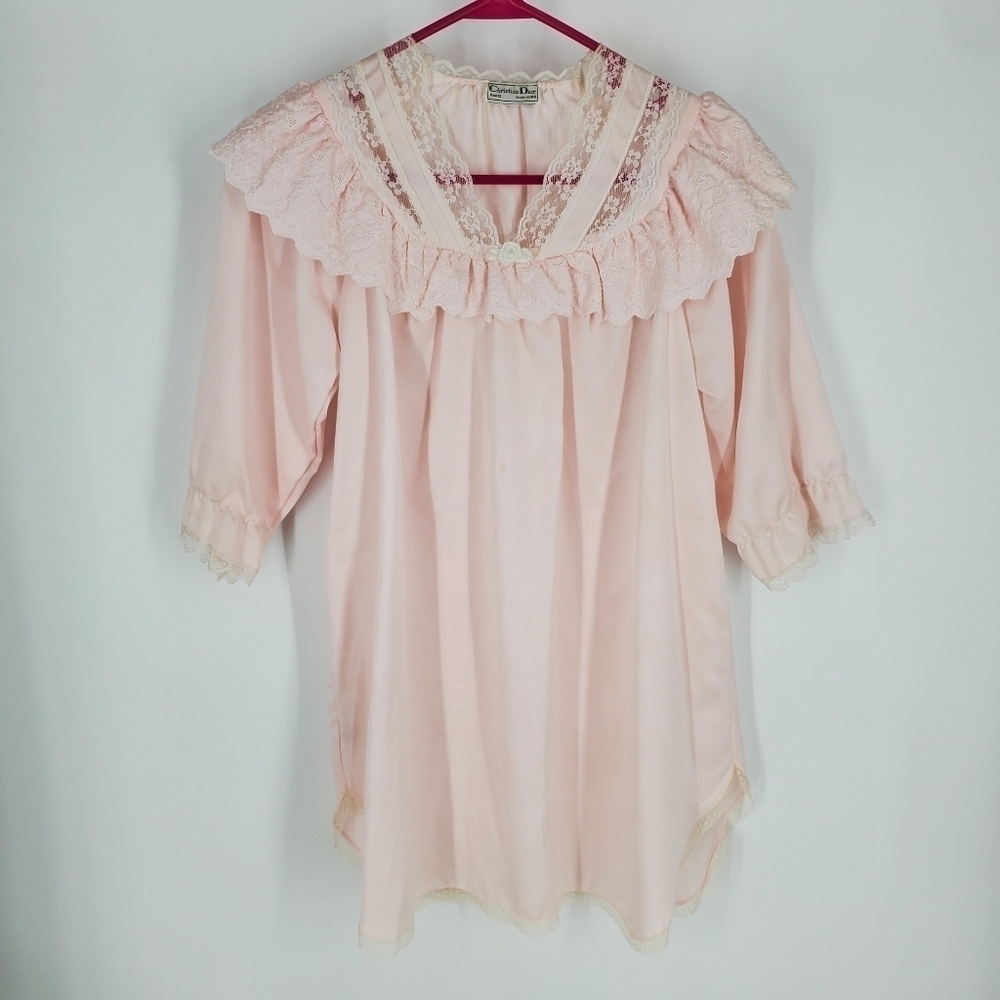 Christian Dior Vintage 100% Polyester Youth Nightgown Set Size 6 Pink - Picture 5 of 8